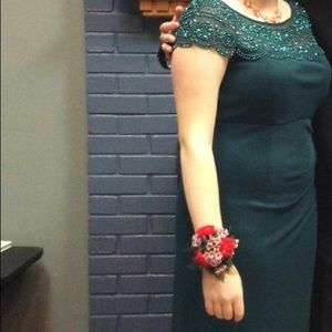 Bluish Green Prom/ formal dress